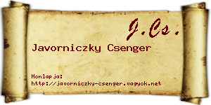 Javorniczky Csenger névjegykártya